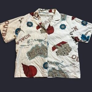 Vintage Australia‎ themed Hawaiian button shirt size 16